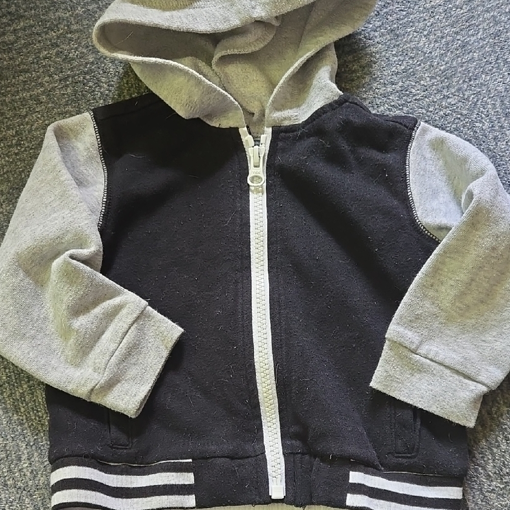 Old Navy Black and Gray Varsity Hoodie